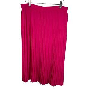 J. Crew Hot Pink Micro Pleated Midi Skirt Size 10